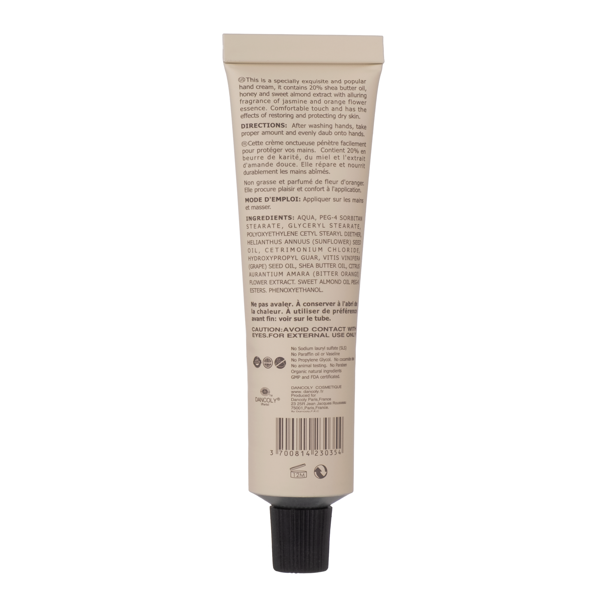 Back of angel en provence shea butter hand cream in travel size-Icon Haircare and Beauty-3