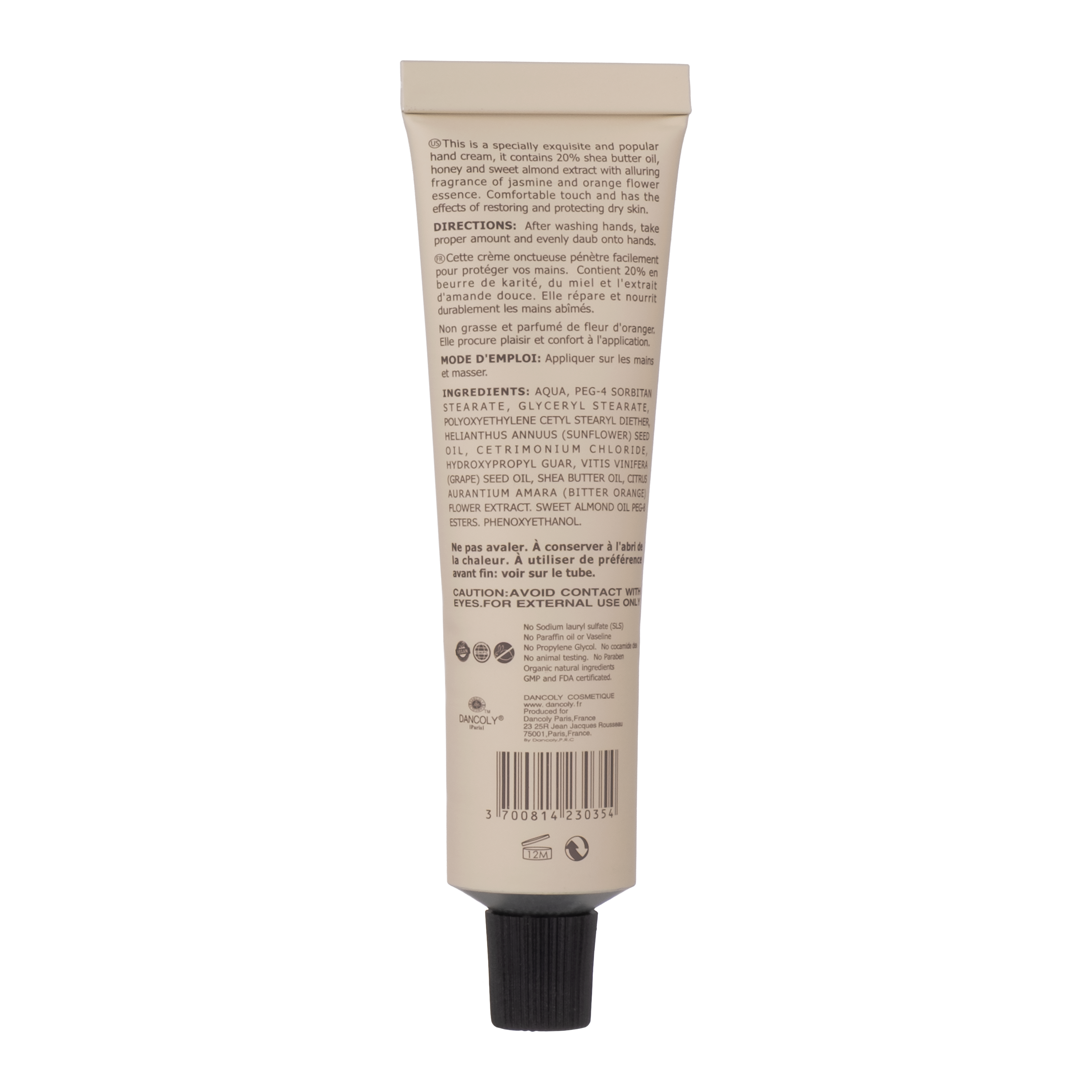 Back of angel en provence shea butter hand cream in travel size-Icon Haircare and Beauty-3