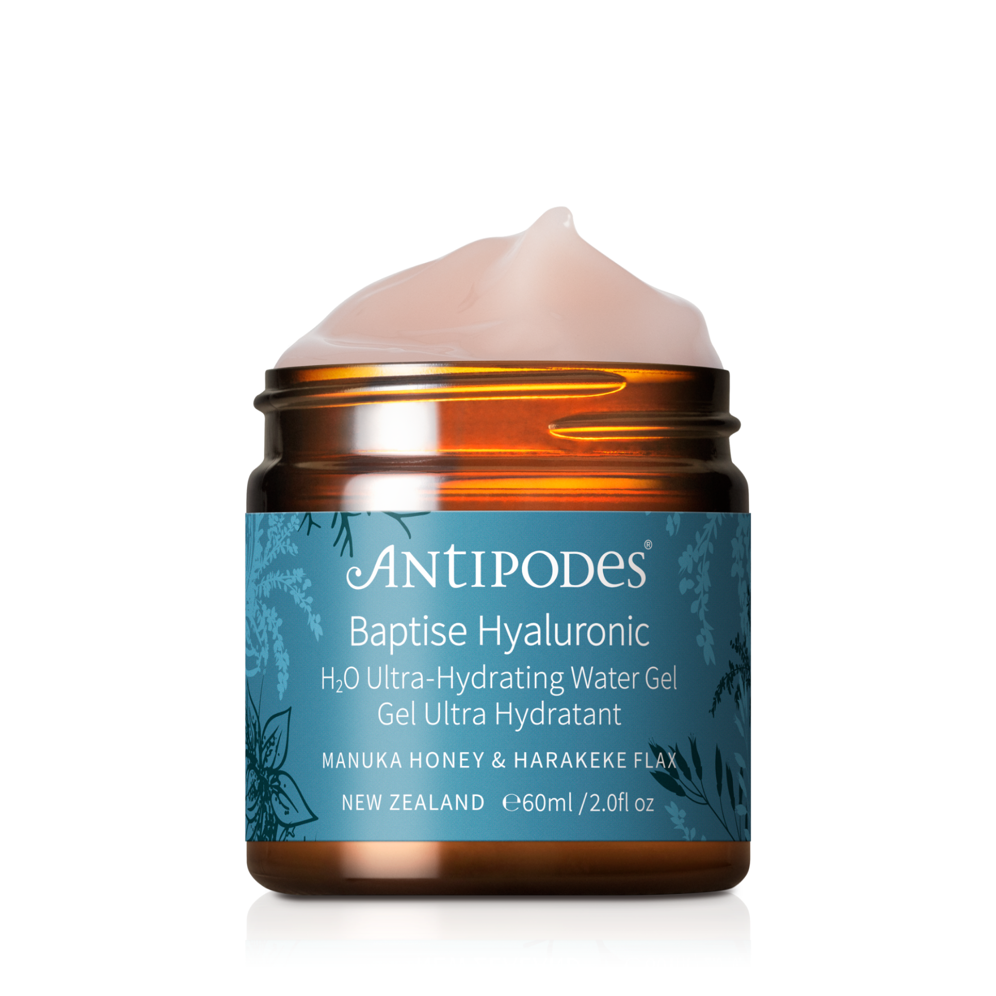 Antipodes Baptise Hyaluronic H2O Ultra-Hydrating Water Gel 60ml on transparent background