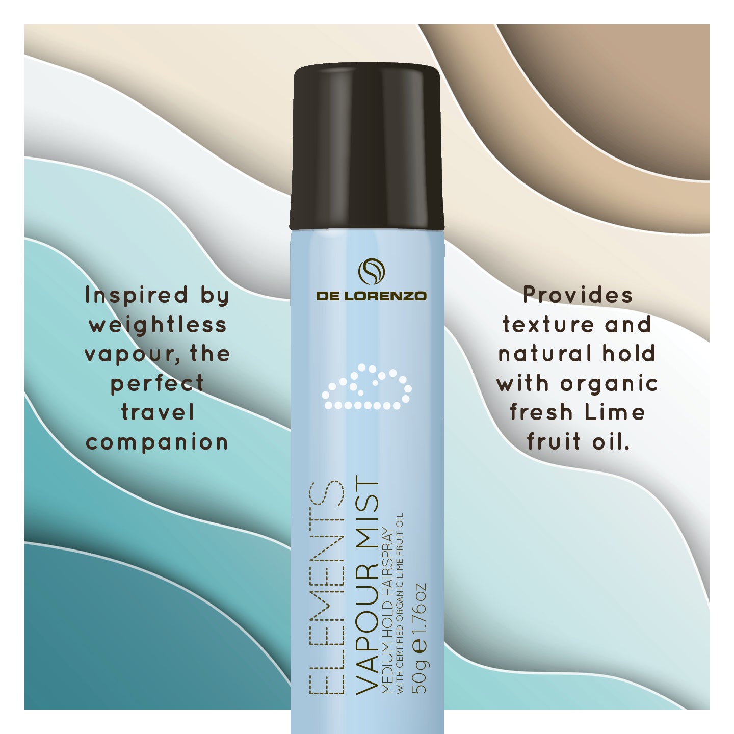 De Lorenzo Elements Vapour Mist Hair Spray 50g-Icon Haircare and beauty NZ-2