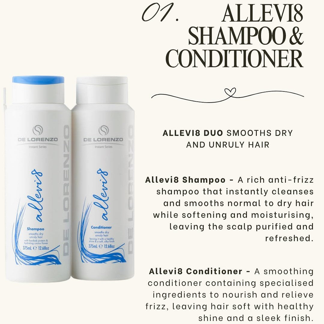 De Lorenzo Instant Allevi8 Conditioner 375ml-Icon Haircare and beauty NZ-3