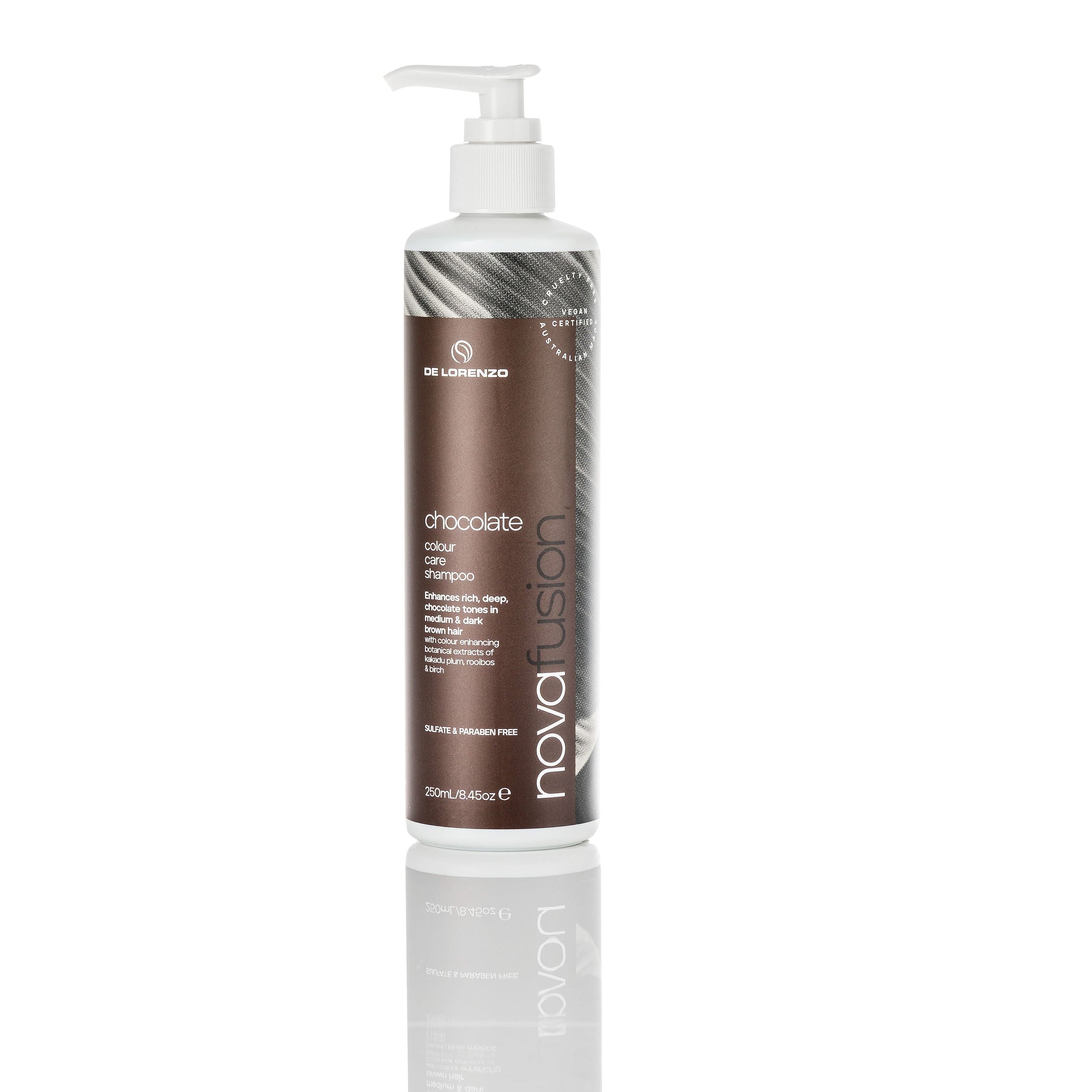 De Lorenzo Novafusion Shampoo Chocolate 250ml-Icon Haircare and beauty NZ-1