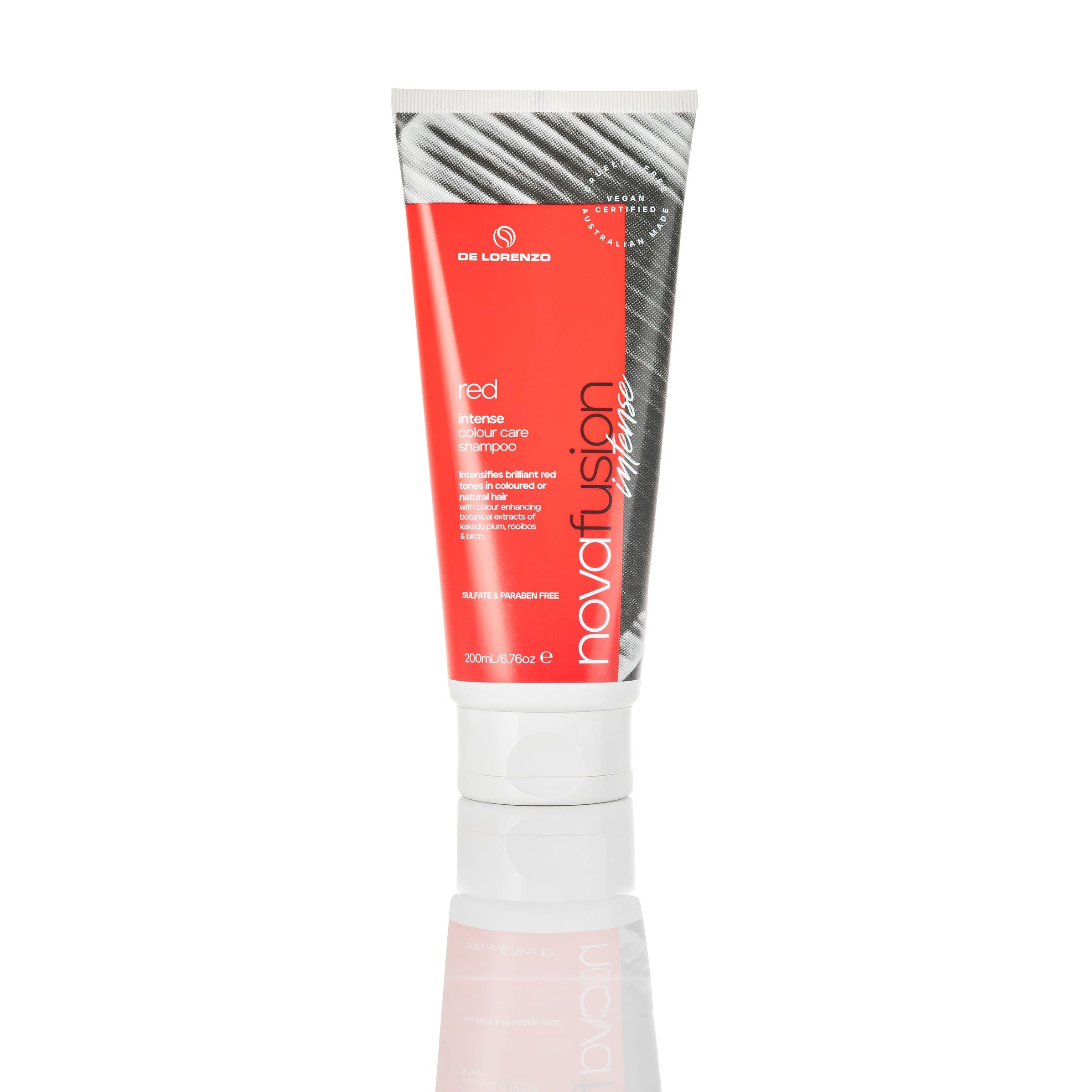 De Lorenzo Novafusion Shampoo Intense Red 200ml-Icon Haircare and beauty NZ-1