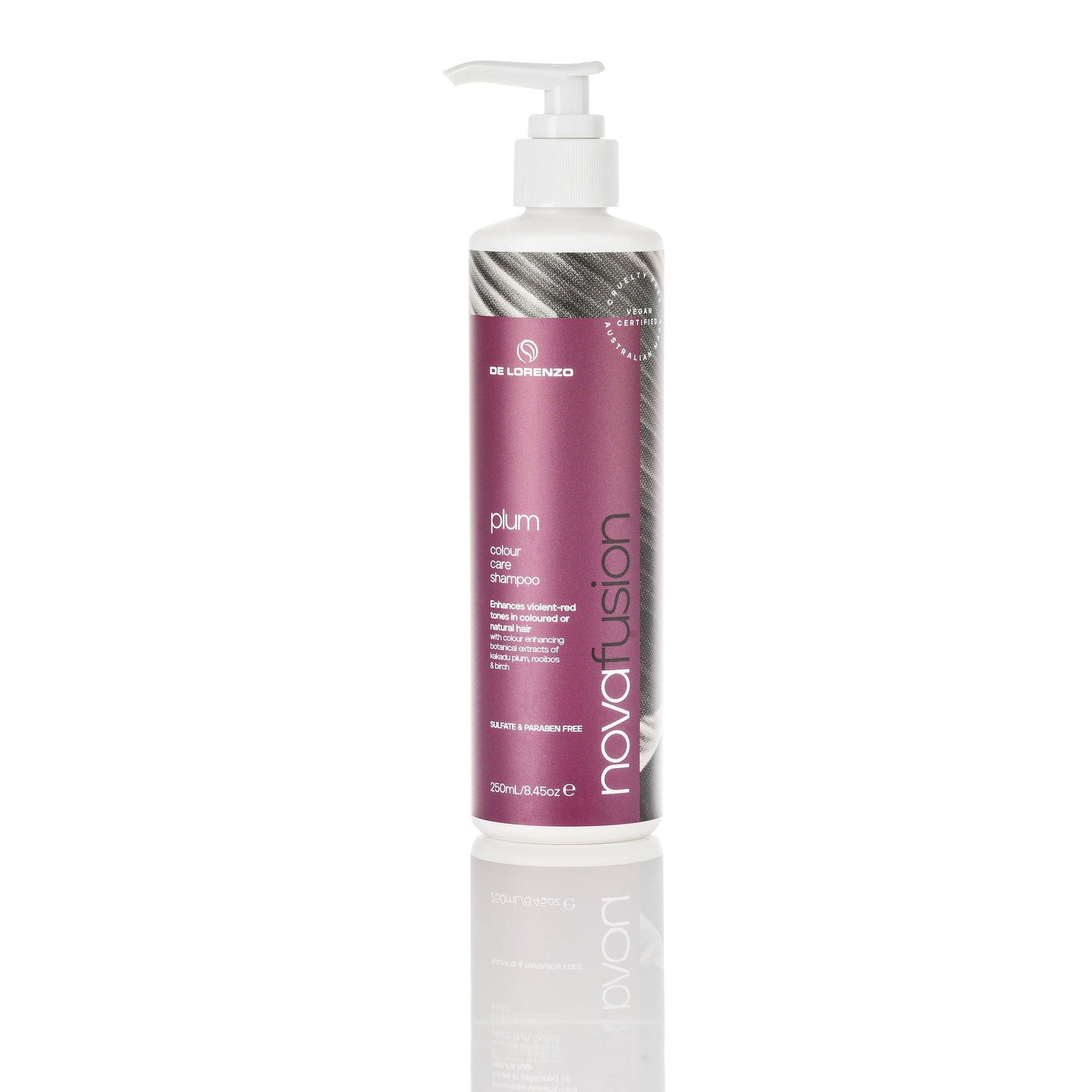 De Lorenzo Novafusion Shampoo Plum 250ml-Icon Haircare and beauty NZ-1