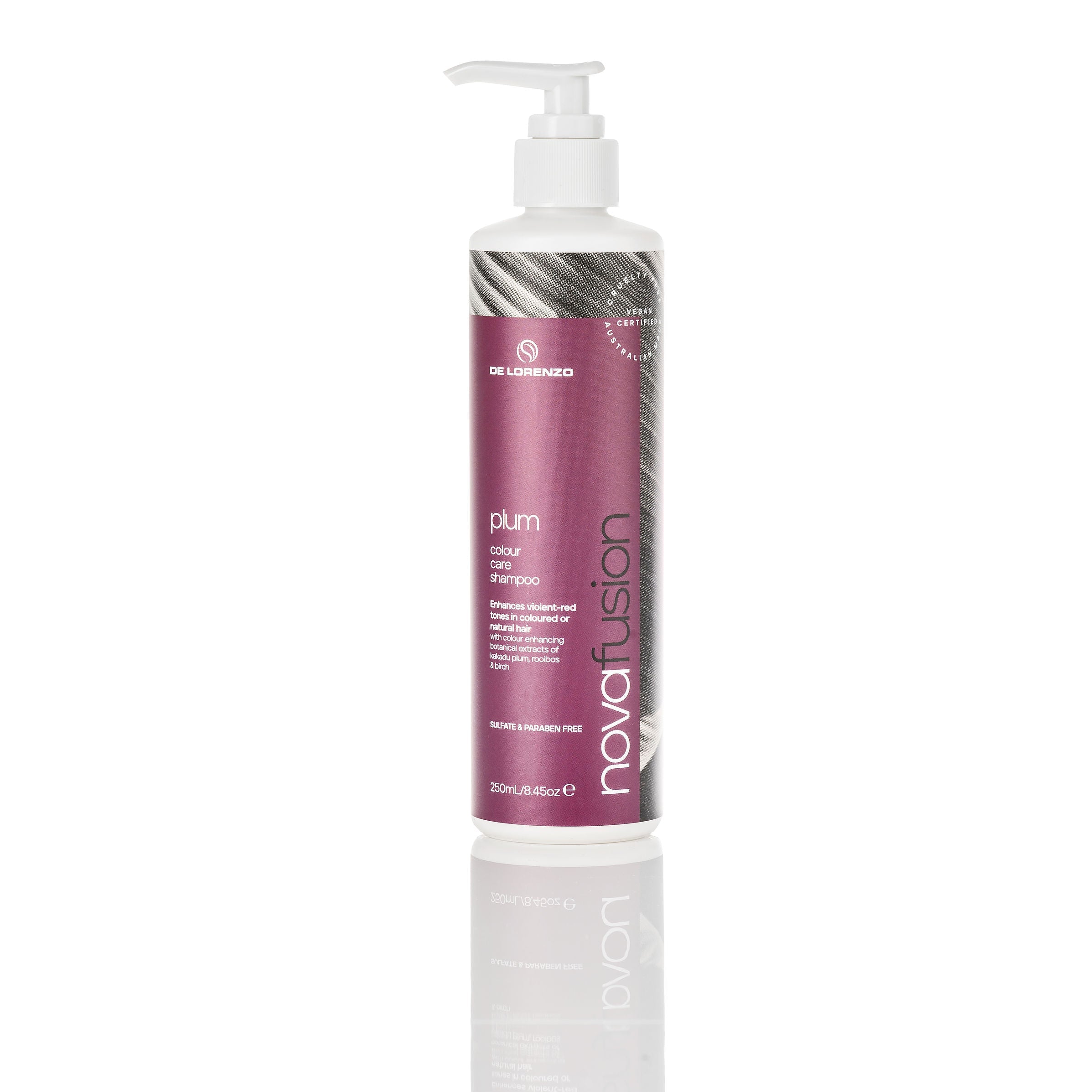 De Lorenzo Novafusion Shampoo Plum 250ml-Icon Haircare and beauty NZ-1