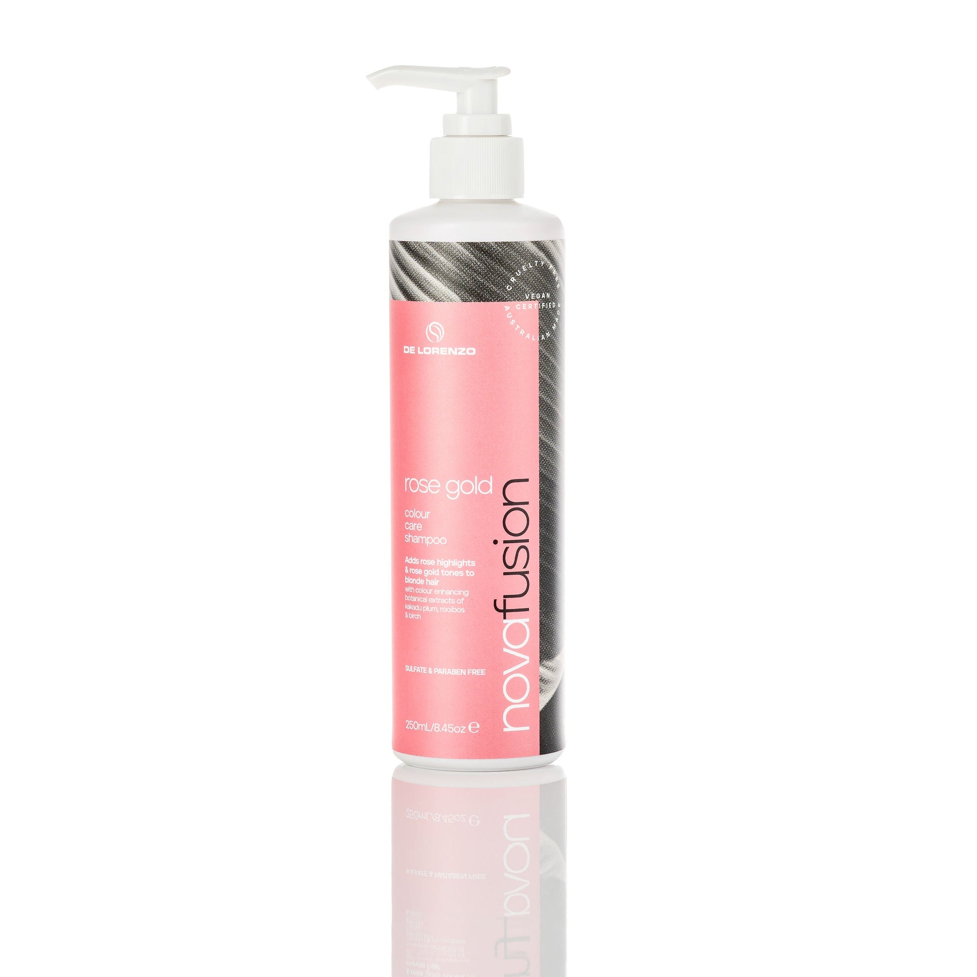 De Lorenzo Novafusion Shampoo Rose Gold 250ml-Icon Haircare and beauty NZ-1