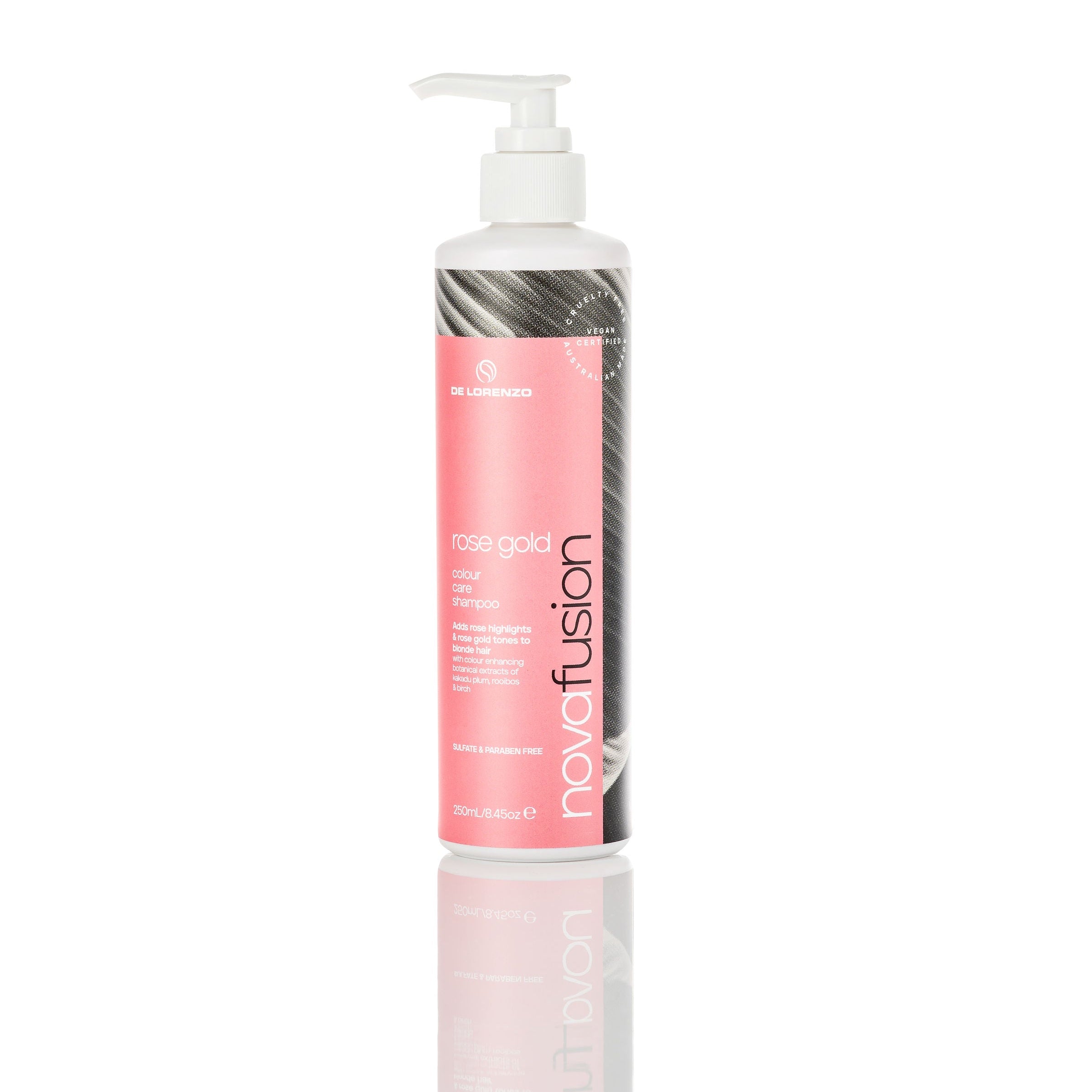 De Lorenzo Novafusion Shampoo Rose Gold 250ml-Icon Haircare and beauty NZ-1