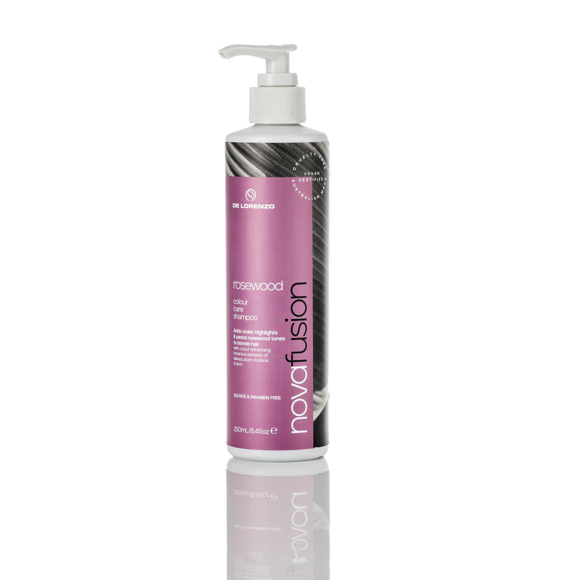 De Lorenzo Novafusion Shampoo Rosewood 250ml-Icon Haircare and beauty NZ-1