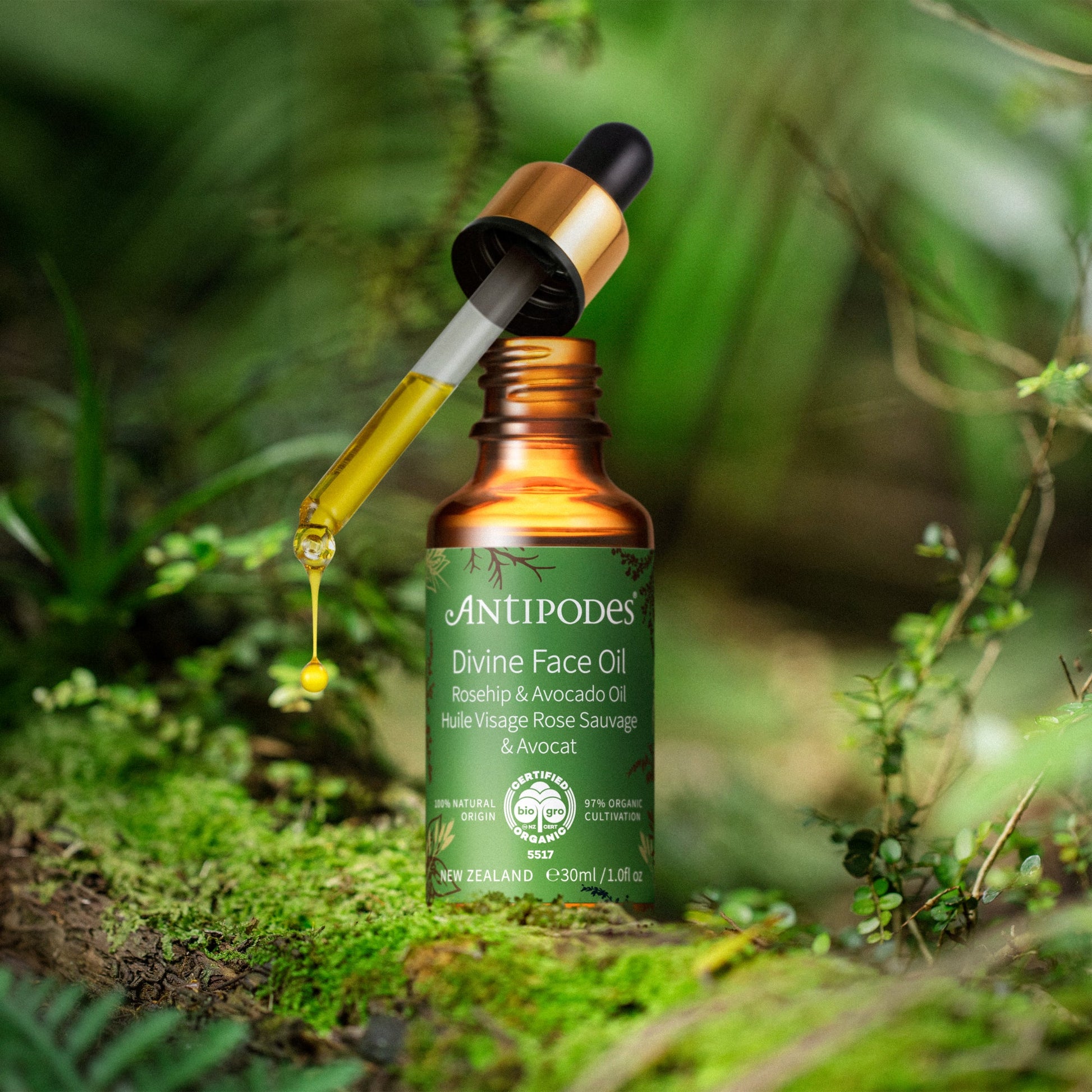 Antipodes Divine Face Oil Rosehip & Avocado Oil 30ml bottle