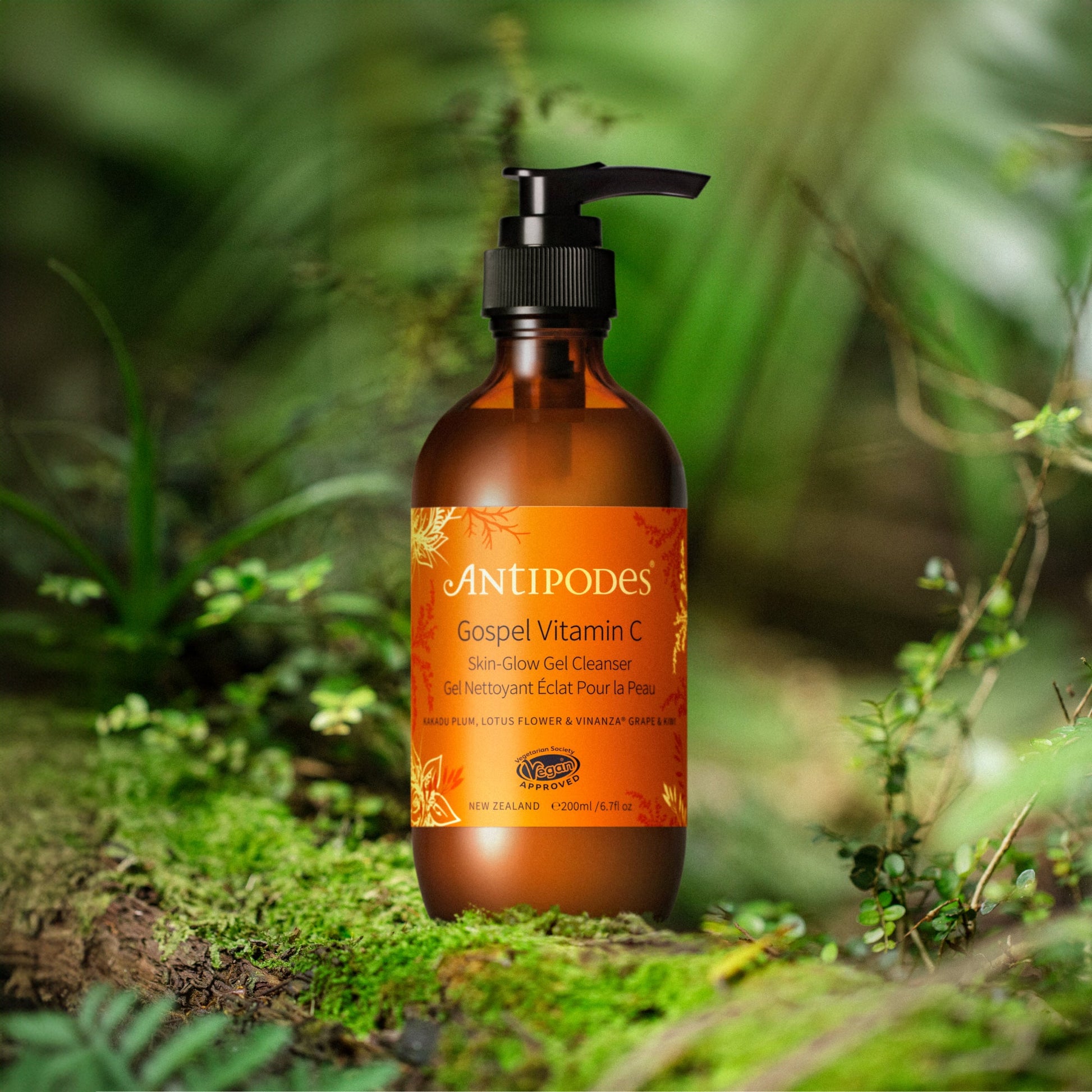 Antipodes Gospel Vitamin C Skin-Glow Gel Cleanser 200ml bottle