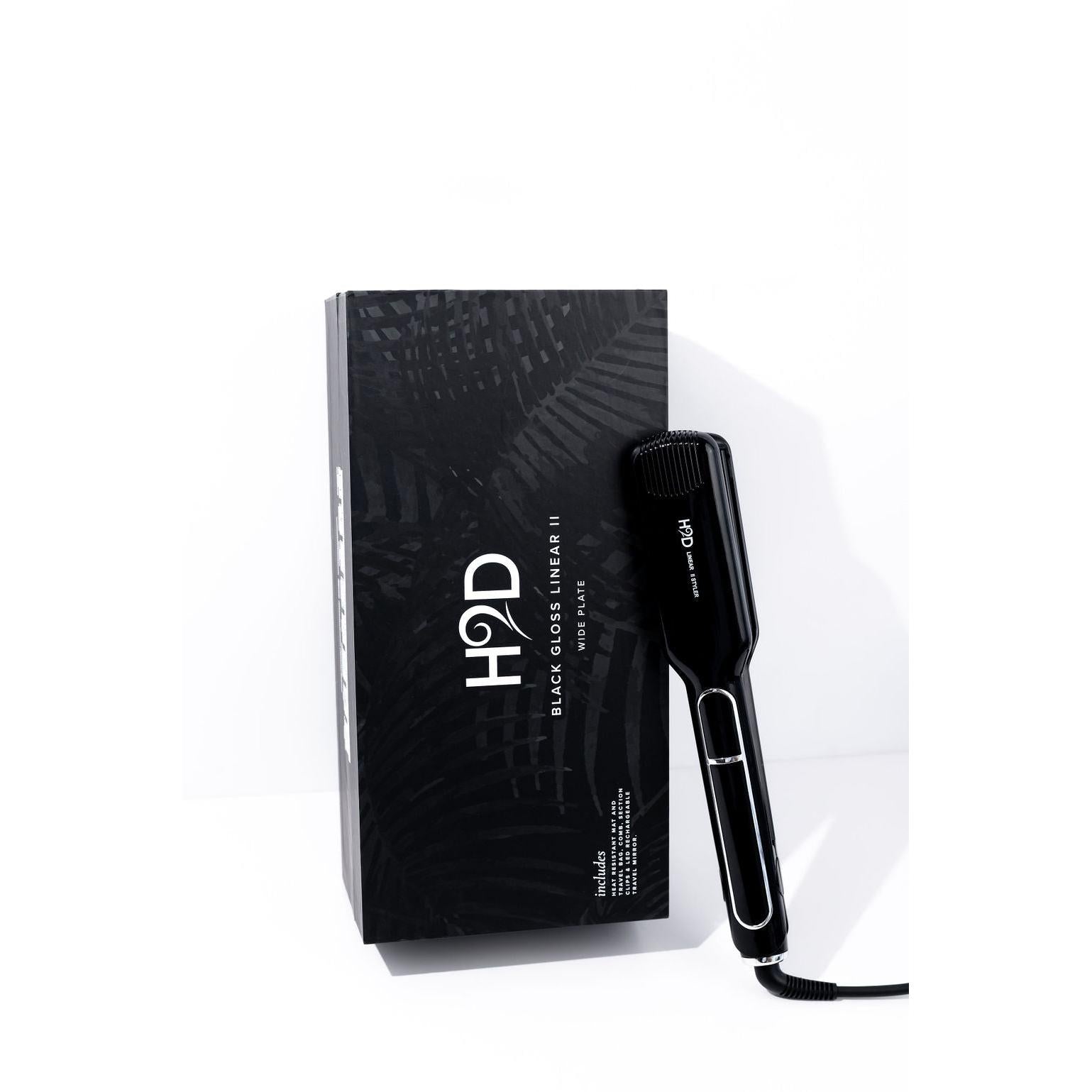 H2D Linear II Wide Plate Hair Straightener - Black-Icon Haircare and beauty NZ-1