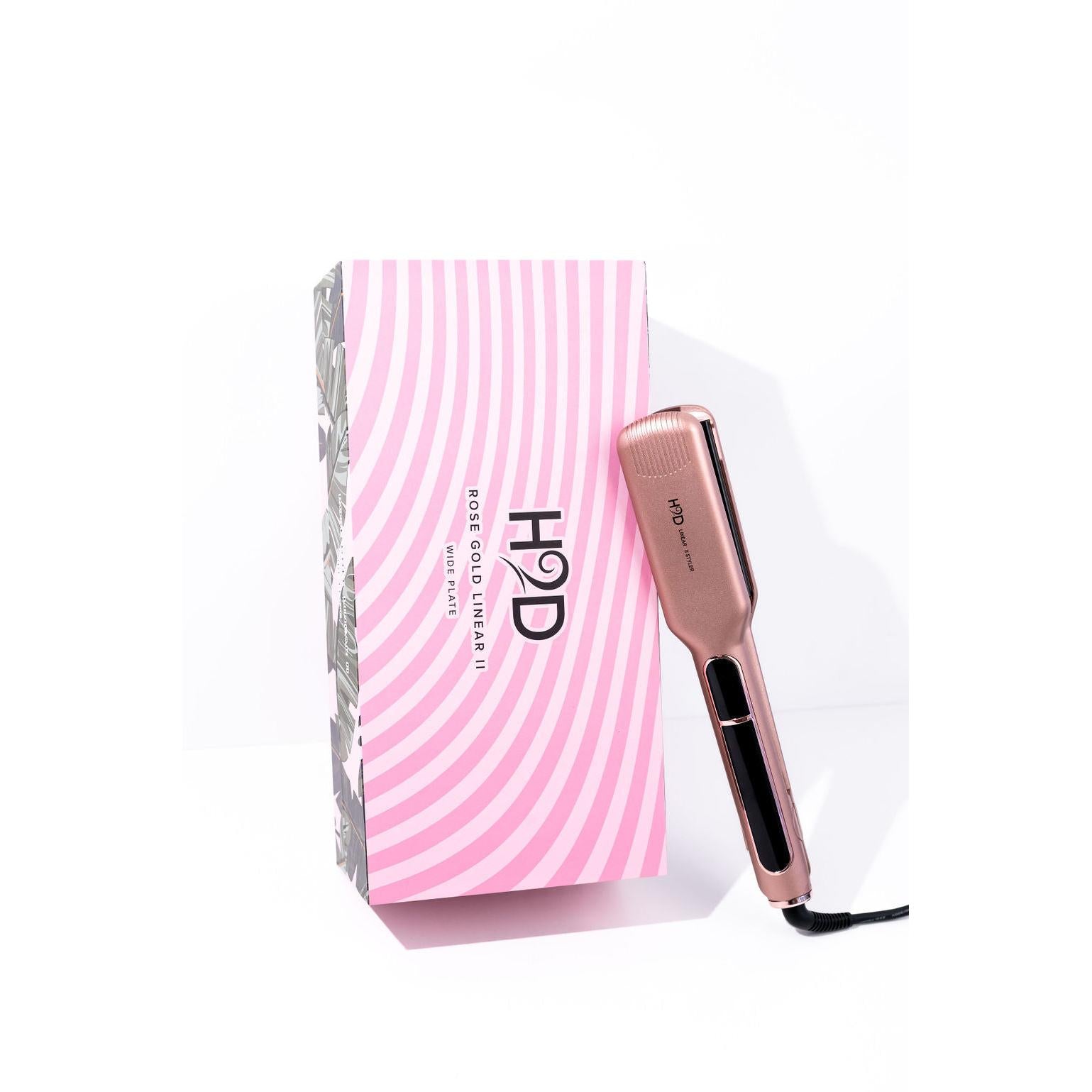 H2D Linear II Wide Plate Hair Straightener - Rose Gold-Icon Haircare and beauty NZ-1