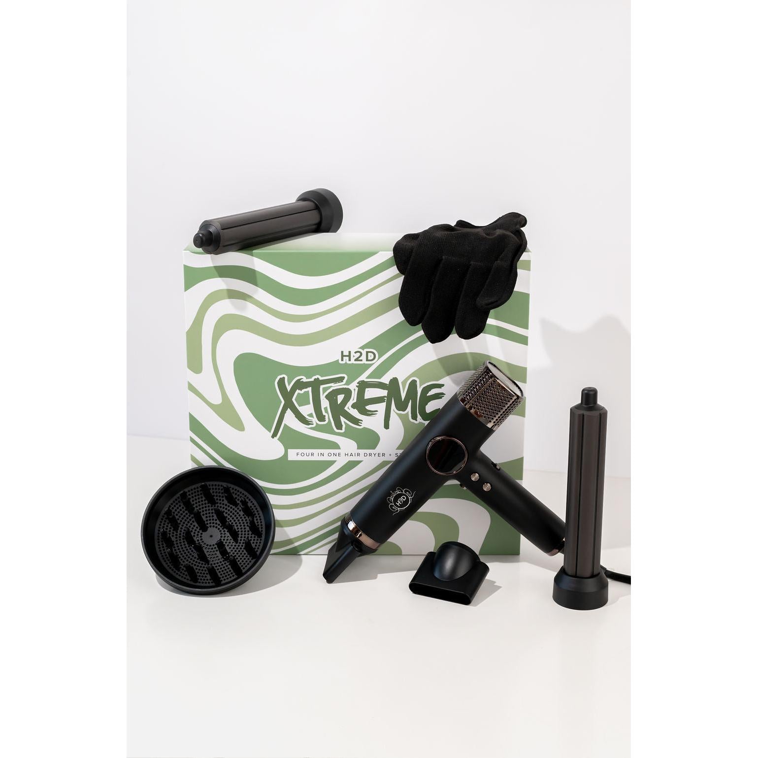 H2D Xtreme 4-in-1 Hair Dryer + Styler - Black-Icon Haircare and beauty NZ-1