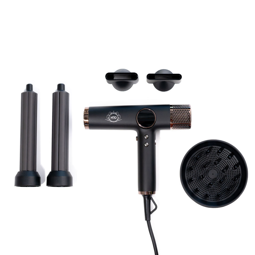 H2D Xtreme 4-in-1 Hair Dryer + Styler - Black-Icon Haircare and beauty NZ-3