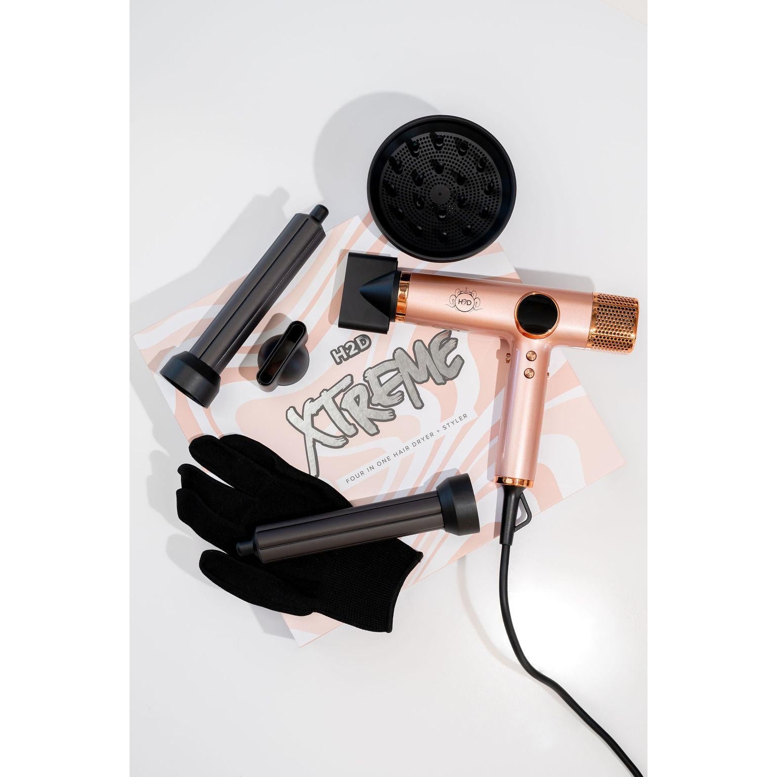 H2D Xtreme 4-in-1 Hair Dryer + Styler - Rose Gold-Icon Haircare and beauty NZ-5