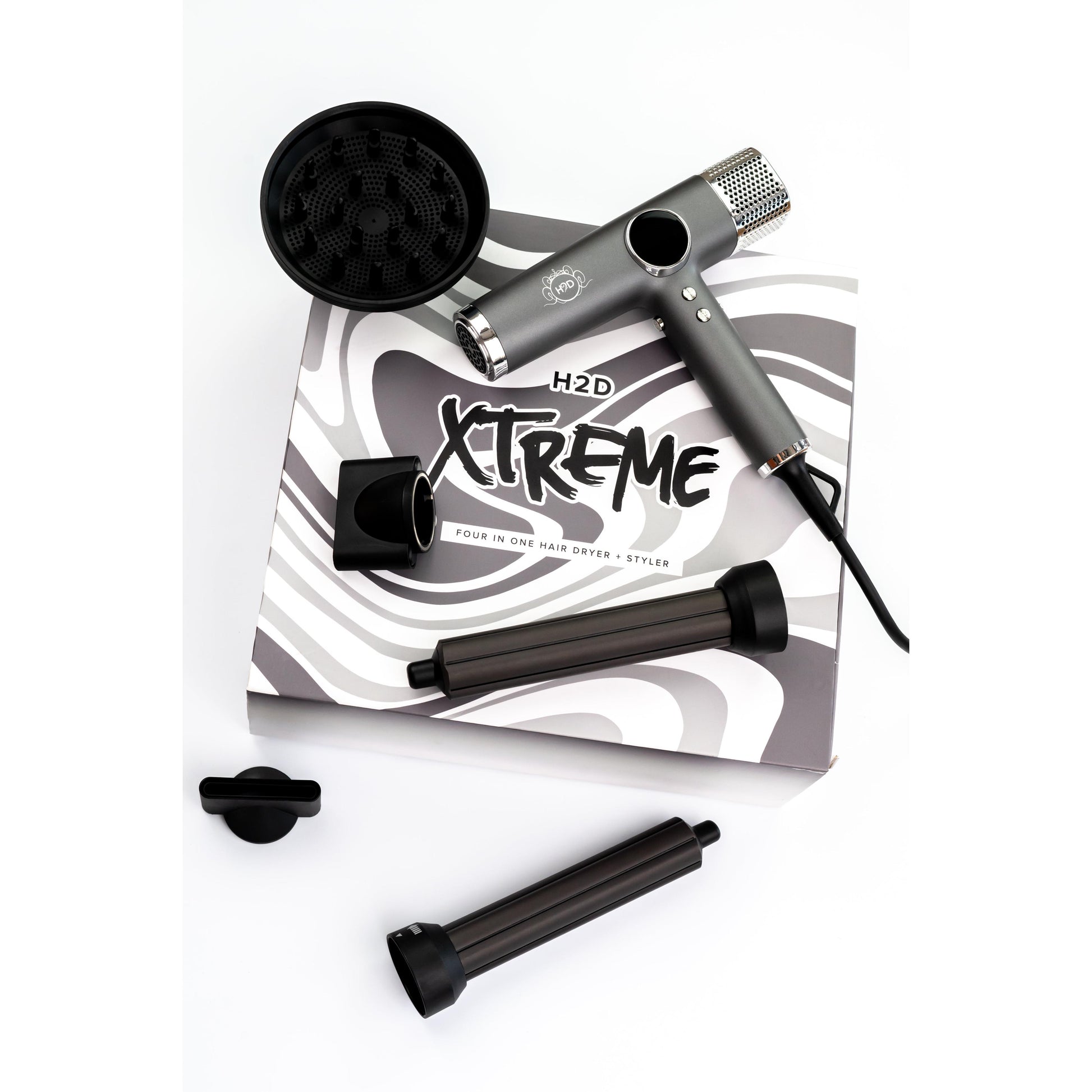 H2D Xtreme 4-in-1 Hair Dryer + Styler - Space Grey-Icon Haircare and beauty NZ-2