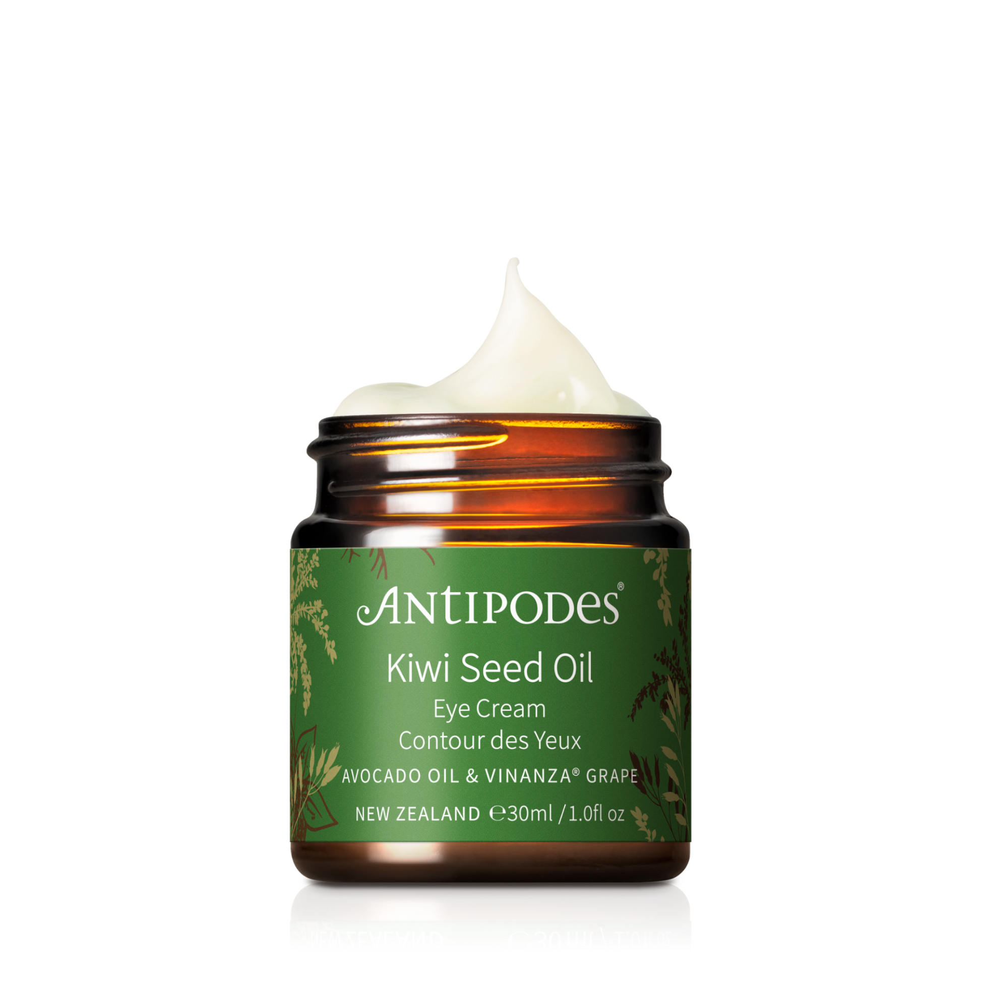 Antipodes Kiwi Seed Oil Eye Cream 30ml on transparent background