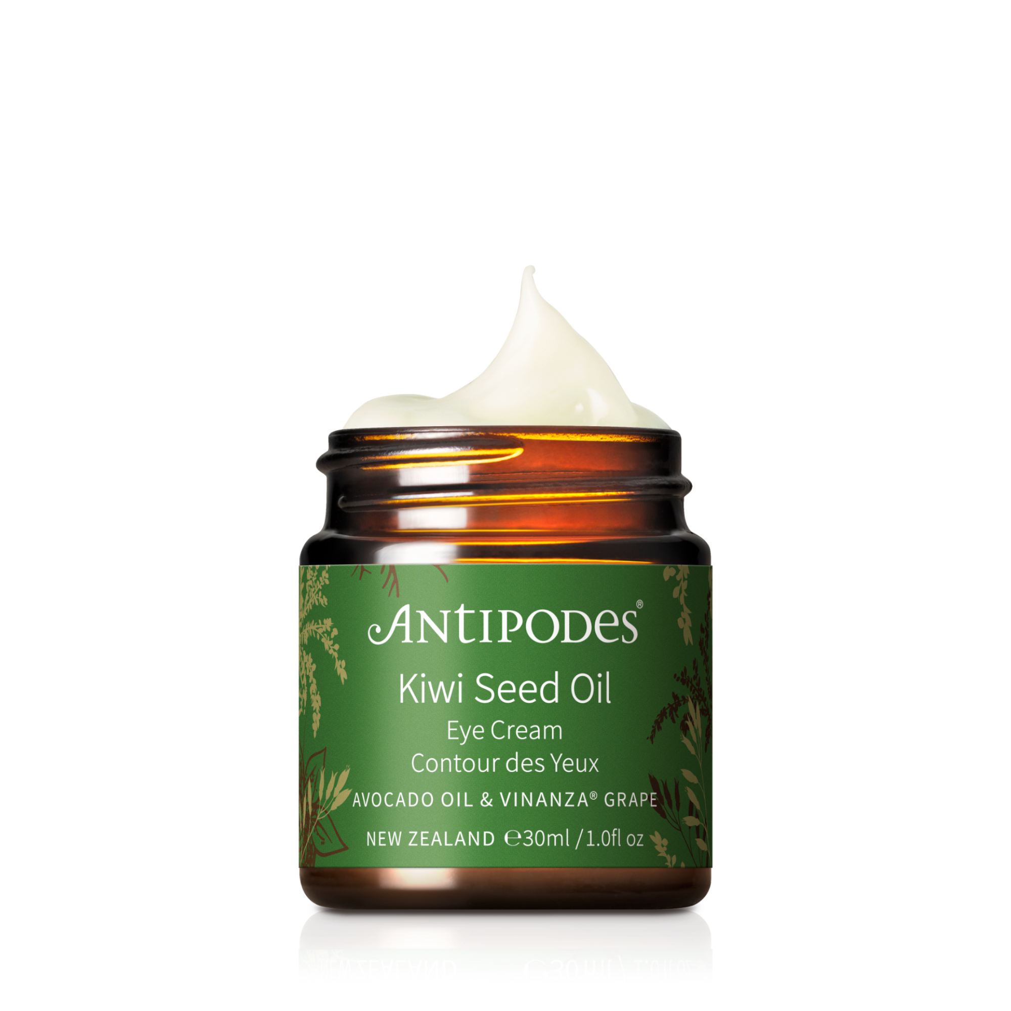Antipodes Kiwi Seed Oil Eye Cream 30ml on transparent background