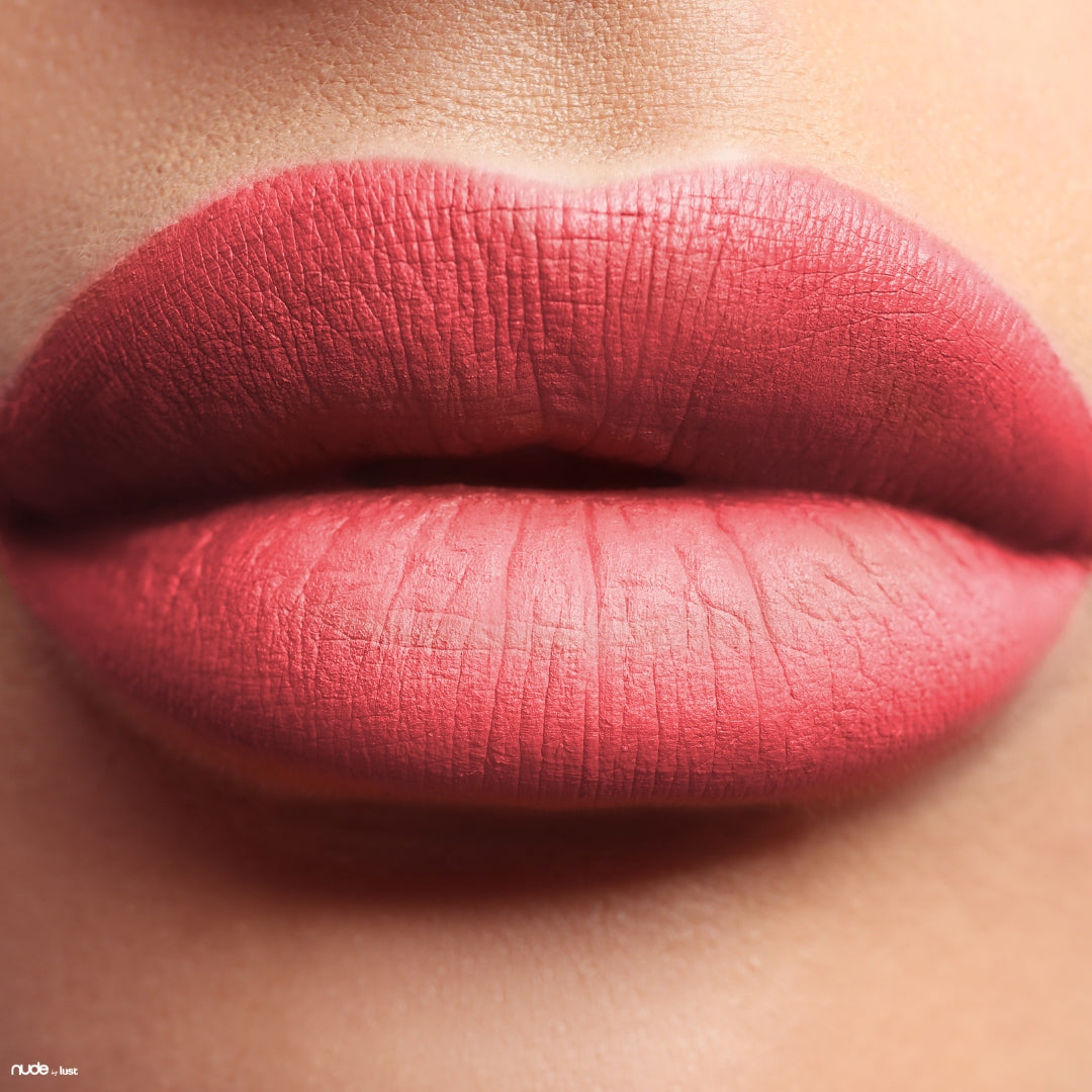 Strawberry pink lipstick from Nude by Lust-Icon Haircare and Beauty-2