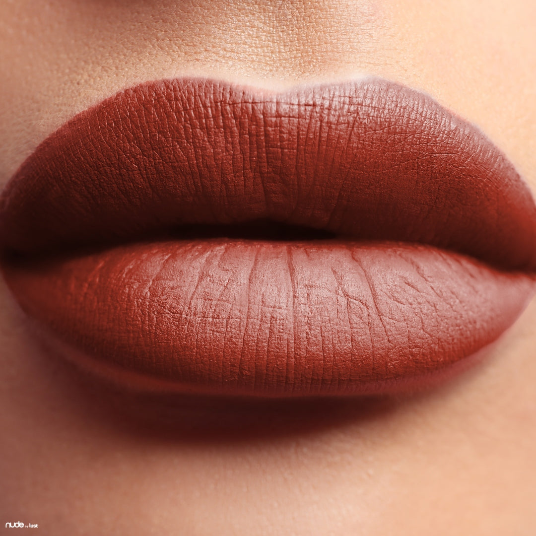 Terracotta lipstick from Nude by Lust-Icon Haircare and Beauty-2