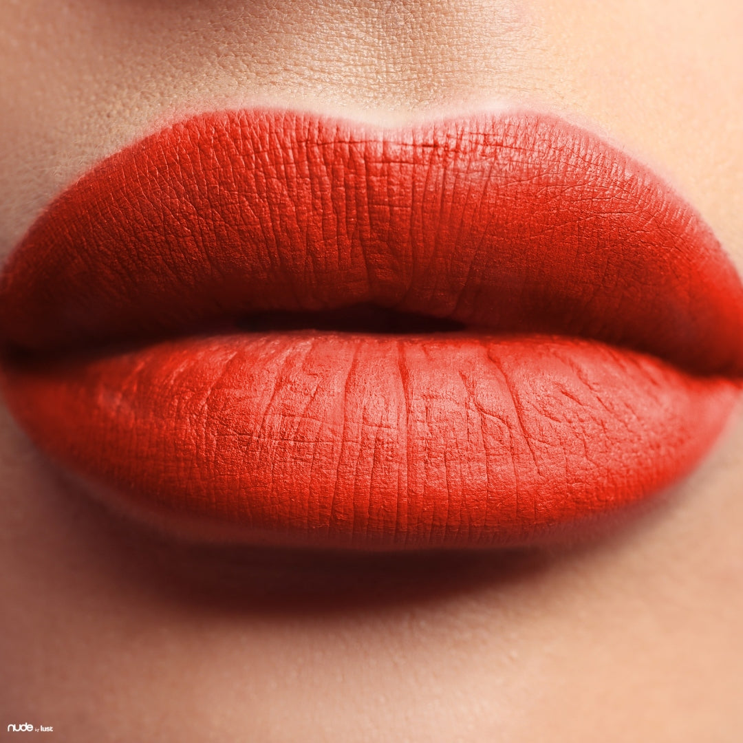 Tangerine orange lipstick from Nude by Lust-Icon Haircare and Beauty-2