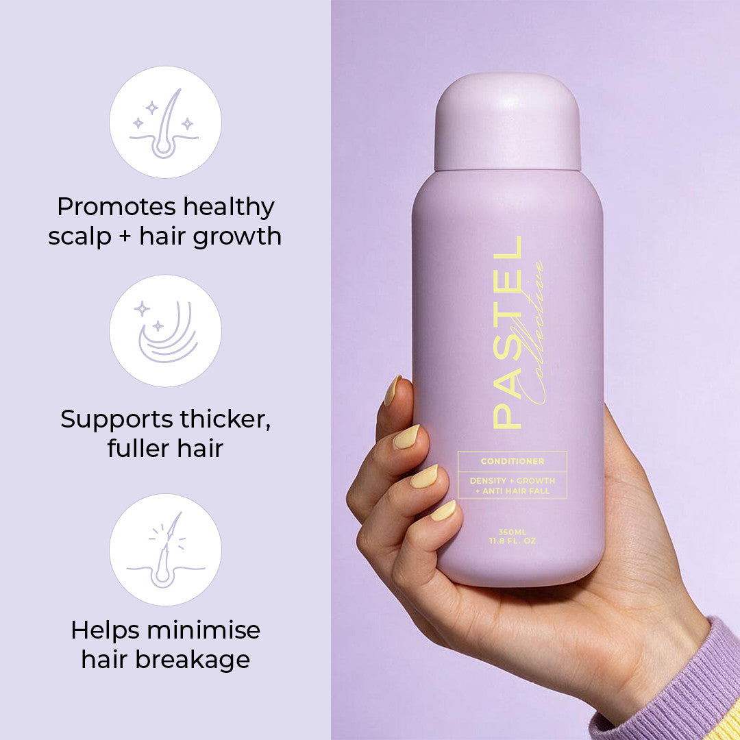 Pastel Collective Density + Strength + Root Support Conditioner application - Icon Haircare & Beauty