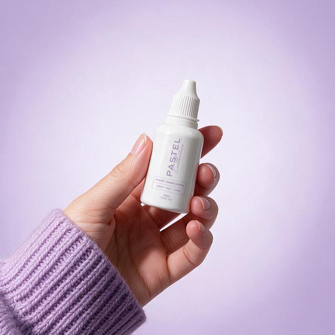 Pastel Collective Violet Toner Drops application - Icon Haircare & Beauty