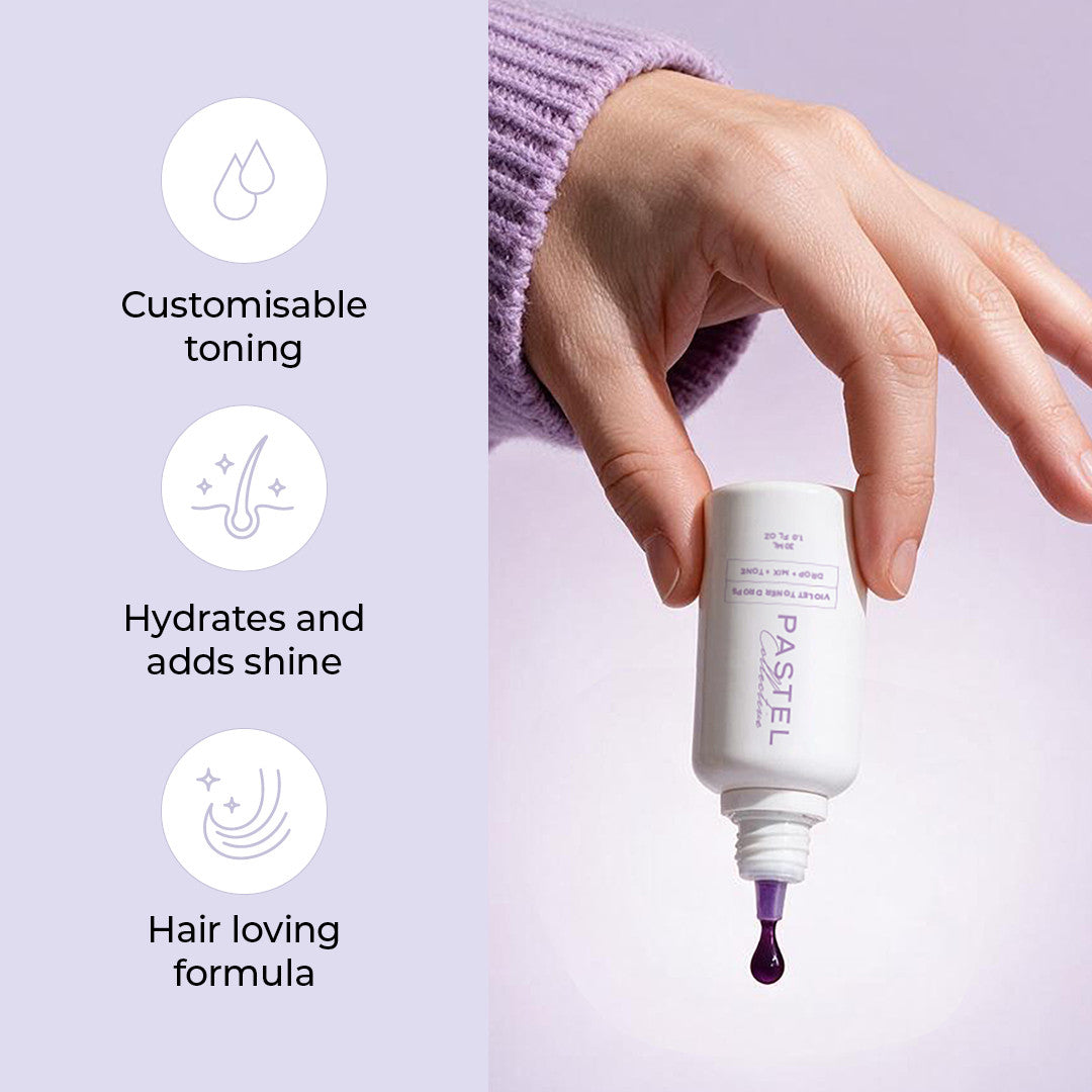 Pastel Collective Violet Toner Drops lifestyle - Icon Haircare & Beauty
