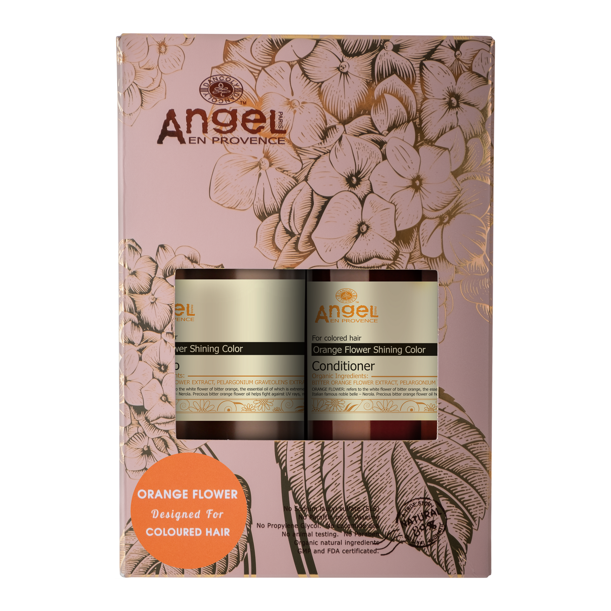 Orange Flower Shining Duo - Angel shampoo & conditioner gift set for coloured hair