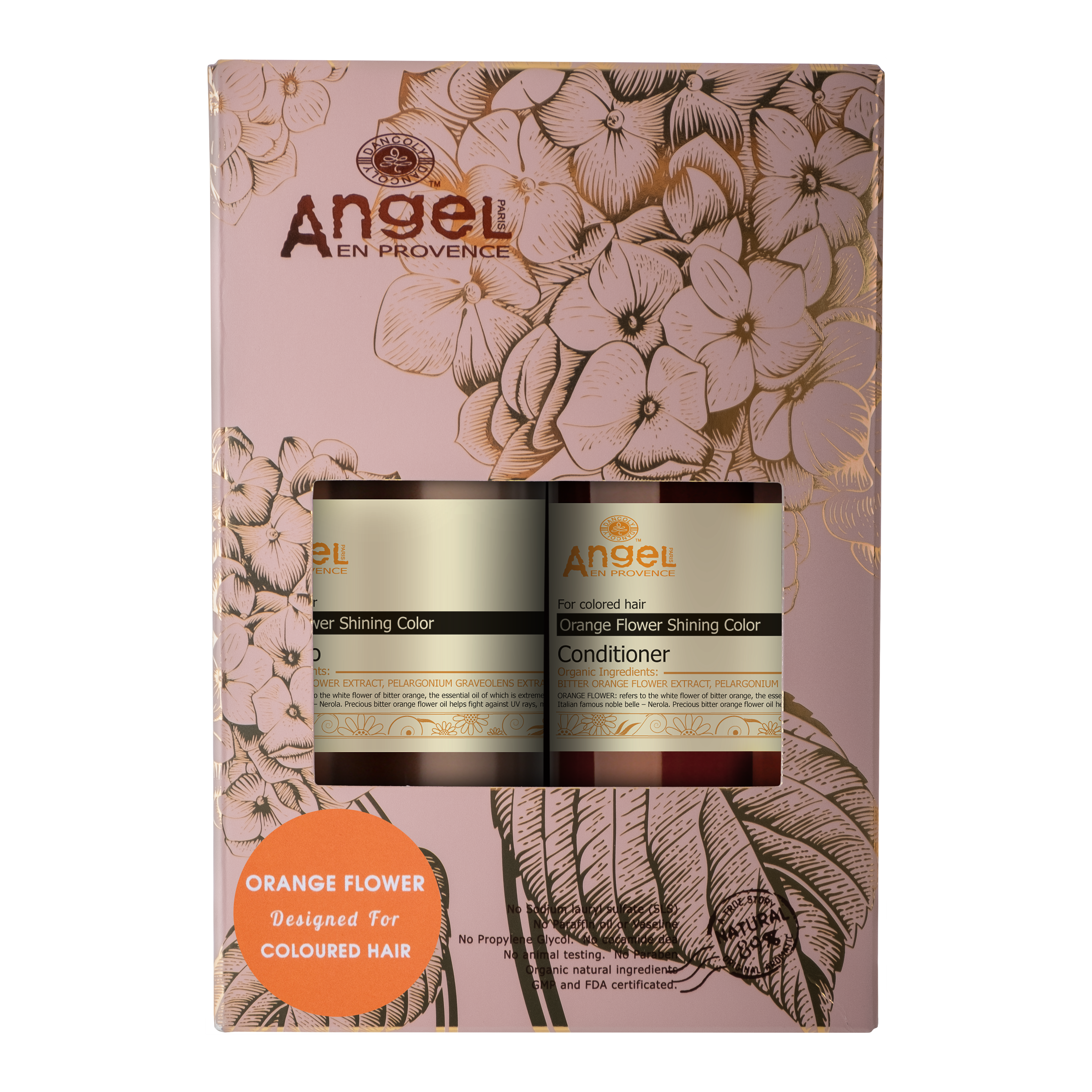 Orange Flower Shining Duo - Angel shampoo & conditioner gift set for coloured hair