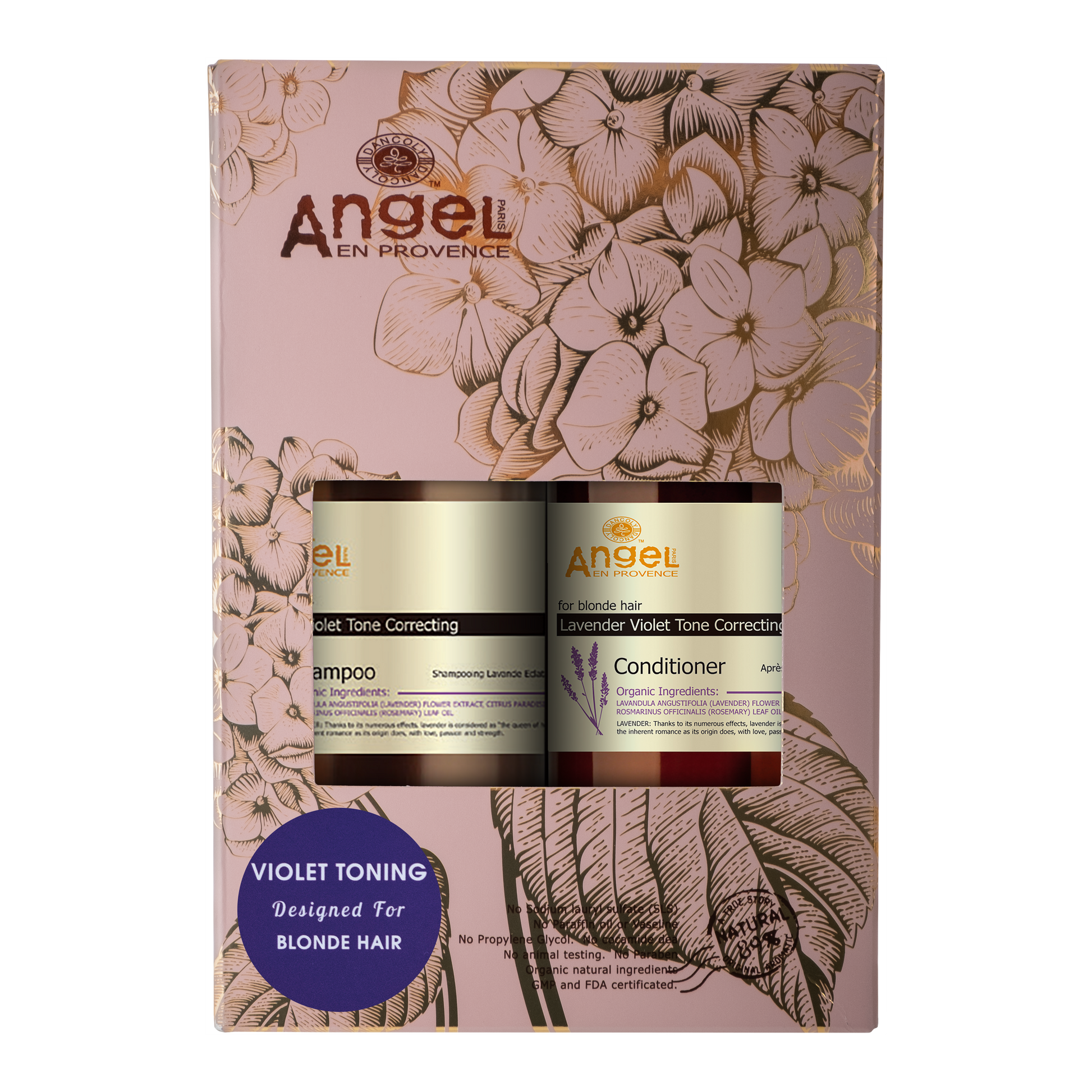 Lavender Violet Tone Correcting Duo - Angel shampoo & conditioner gift set for blonde hair