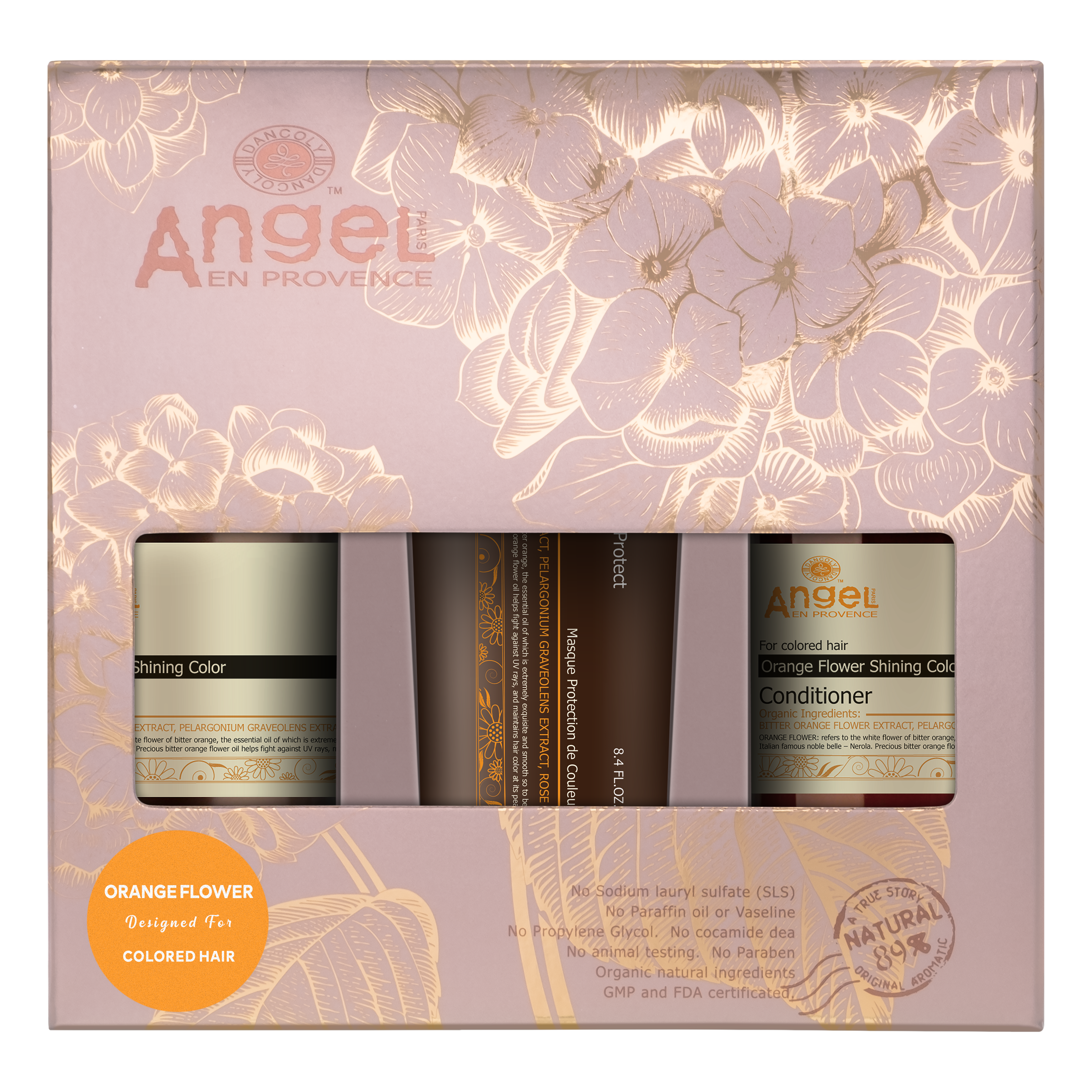 Angel Orange Flower & Colour Protect Mask Gift Set