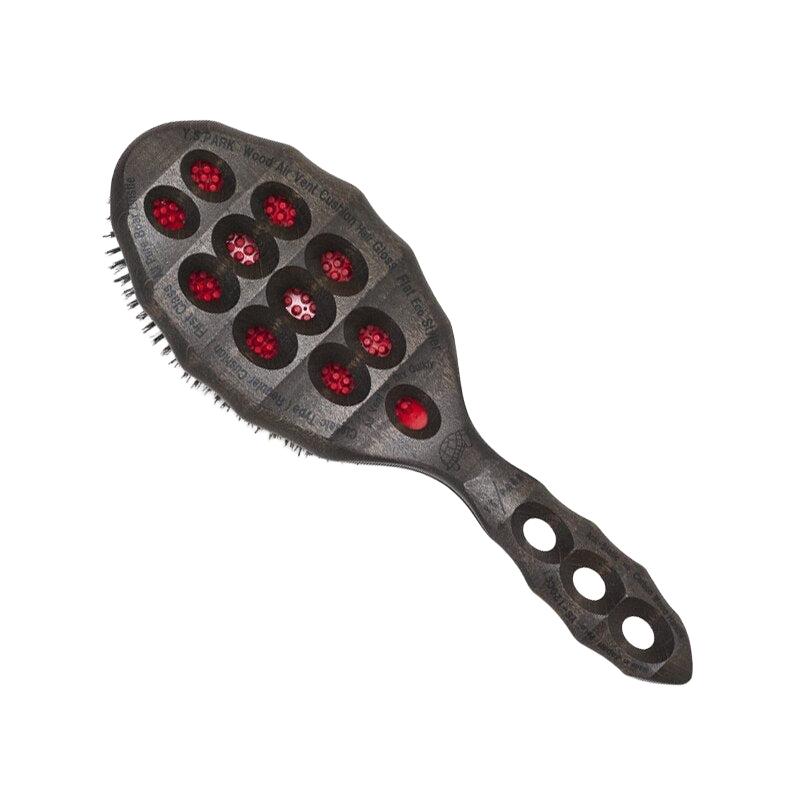 YS Park Tortoise Wood Air Vent Cushion Hairbrush - Pure Boar Bristle-Icon Haircare and beauty NZ-2
