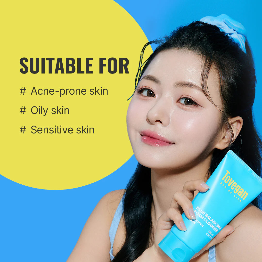 Tovegan Blue Balancing Foam Cleanser 150ml